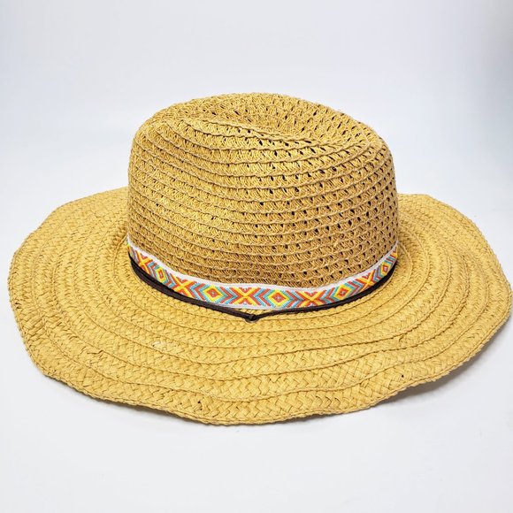San Diego Hat Company Women’s Embroidered Band Shapeable Brim Straw Sun Hat - Picture 4 of 8